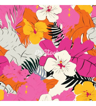 Summer Patterns in Modern Flat Line Style - Hand-Drawn Vector Illustration