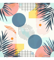 Summer Patterns in Modern Flat Line Style - Hand-Drawn Vector Illustration