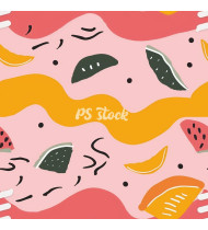 Summer Patterns in Modern Flat Line Style - Hand-Drawn Vector Illustration