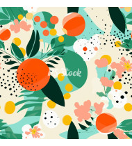 Summer Patterns in Modern Flat Line Style - Hand-Drawn Vector Illustration