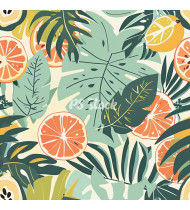 Summer Patterns in Modern Flat Line Style - Hand-Drawn Vector Illustration