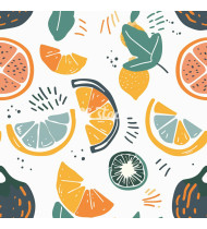 Summer Patterns in Modern Flat Line Style - Hand-Drawn Vector Illustration