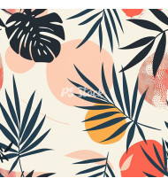 Summer Patterns in Modern Flat Line Style - Hand-Drawn Vector Illustration