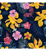 Summer Patterns in Modern Flat Line Style - Hand-Drawn Vector Illustration