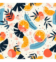 Summer Patterns in Modern Flat Line Style - Hand-Drawn Vector Illustration