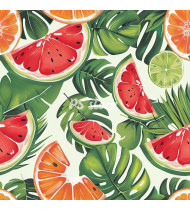 Summer Patterns in Modern Flat Line Style - Hand-Drawn Vector Illustration