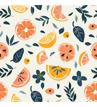 Summer Patterns in Modern Flat Line Style - Hand-Drawn Vector Illustration