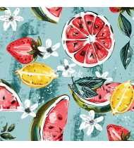 Summer Patterns in Modern Flat Line Style - Hand-Drawn Vector Illustration