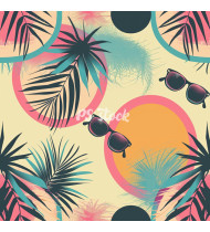 Summer Patterns in Modern Flat Line Style - Hand-Drawn Vector Illustration