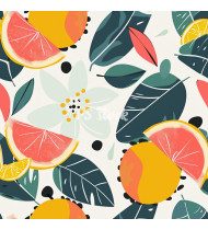 Summer Patterns in Modern Flat Line Style - Hand-Drawn Vector Illustration