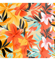 Summer Patterns in Modern Flat Line Style - Hand-Drawn Vector Illustration