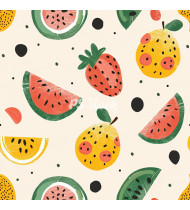 Summer Patterns in Modern Flat Line Style - Hand-Drawn Vector Illustration