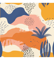 Summer Patterns in Modern Flat Line Style - Hand-Drawn Vector Illustration