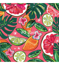 Summer Patterns in Modern Flat Line Style - Hand-Drawn Vector Illustration