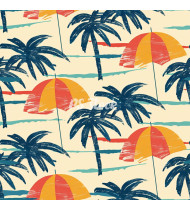 Summer Patterns in Modern Flat Line Style - Hand-Drawn Vector Illustration