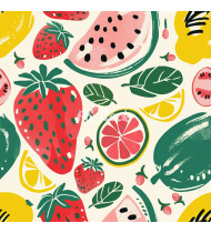 Summer Patterns in Modern Flat Line Style - Hand-Drawn Vector Illustration