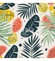 Summer Patterns in Modern Flat Line Style - Hand-Drawn Vector Illustration