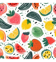 Summer Patterns in Modern Flat Line Style - Hand-Drawn Vector Illustration