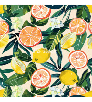 Summer Patterns in Modern Flat Line Style - Hand-Drawn Vector Illustration