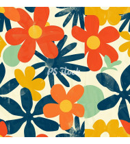 Summer Patterns in Modern Flat Line Style - Hand-Drawn Vector Illustration