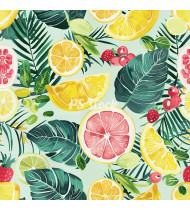 Summer Patterns in Modern Flat Line Style - Hand-Drawn Vector Illustration