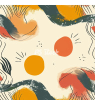 Summer Patterns in Modern Flat Line Style - Hand-Drawn Vector Illustration