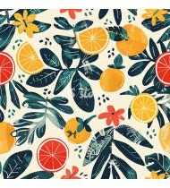 Summer Patterns in Modern Flat Line Style - Hand-Drawn Vector Illustration