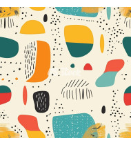 Summer Patterns in Modern Flat Line Style - Hand-Drawn Vector Illustration