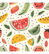 Summer Patterns in Modern Flat Line Style - Hand-Drawn Vector Illustration