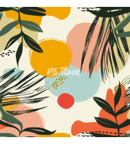 Summer Patterns in Modern Flat Line Style - Hand-Drawn Vector Illustration