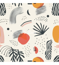 Summer Patterns in Modern Flat Line Style - Hand-Drawn Vector Illustration