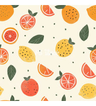 Summer Patterns in Modern Flat Line Style - Hand-Drawn Vector Illustration