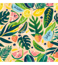 Summer Patterns in Modern Flat Line Style - Hand-Drawn Vector Illustration