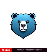 Mascot Bear Blue Logo