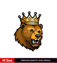 Crowned King Bear Logo