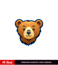 Tiny Bear Face Mascot