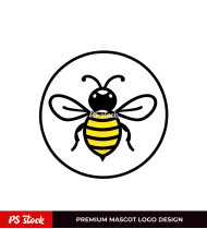 Mascot Bee Icon Logo Design 