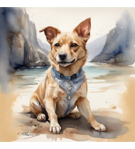 Golden Retriever Dog Watercolor Artistry