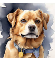 Golden Retriever Dog Watercolor Masterpiece