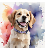 Golden Retriever Dog Watercolor (Fullcolor)