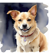 face golden retriever dog watercolor