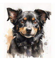 Face Cute German Shepherd Puppy Dog Art Board Print