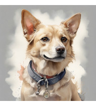 Cute Golden Retriever Dog Watercolor Radiance 1