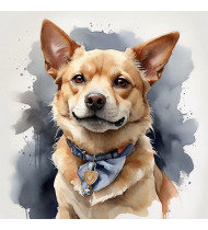 Golden Retriever Dog Watercolor Art