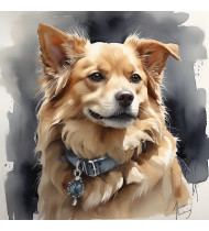 dog watercolor art design