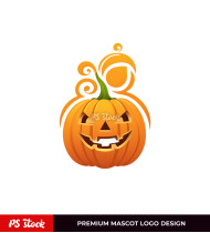 Halloween Mascot Logo Illustrations Gradient-Colored Pumpkins