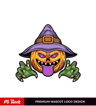 Creative Halloween Mascot Logo Illustrations with Pumpkins