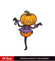 Spooky Glow Pumpkin Mascot Logo