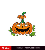 Funny Cartoon Pumpkin Mascot Logo