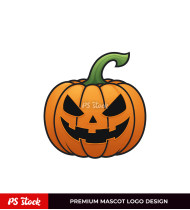 Halloween Scarecrow Pumpkin Mascot Sticker Design